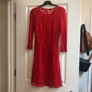 Madewell Red Lace Dress Size 0